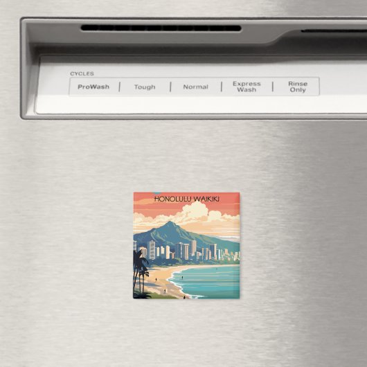 Aimant Honolulu Waikiki Beach Hawaii Panorama (In Situ (Lave-vaisselle))