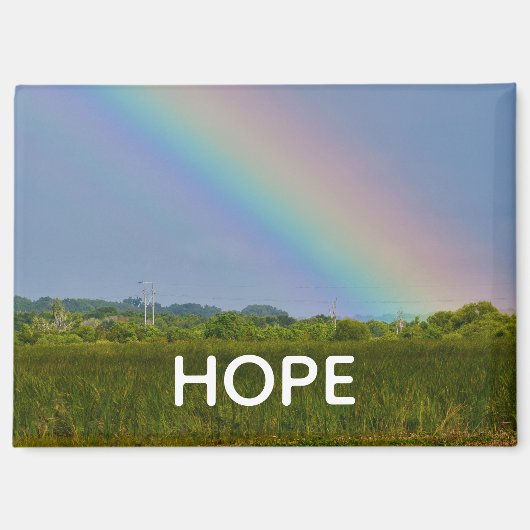Aimant HOPE avec image d'un arc-en-ciel au-dessus (Recto)