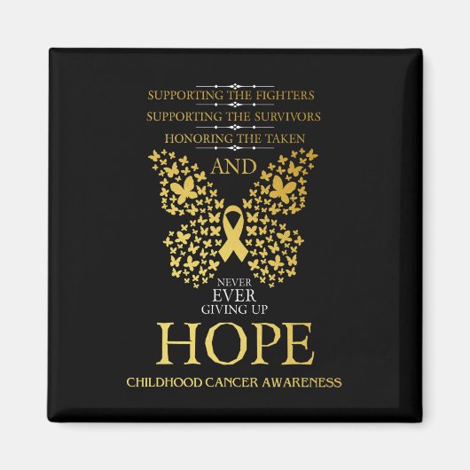 Aimant Hope Chilhood Cancer Awareness Gold Ribbon (Devant)