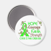 Aimant Hope Courage Faith Force 3 Maladie de Lyme (Recto/Verso)