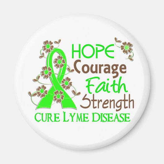 Aimant Hope Courage Faith Force 3 Maladie de Lyme (Devant)