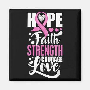 Aimant Hope Faith Force Courage Amour Cancer du sein Awa