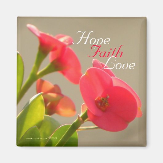 Aimant Hope Faith Love/ Floral (Devant)