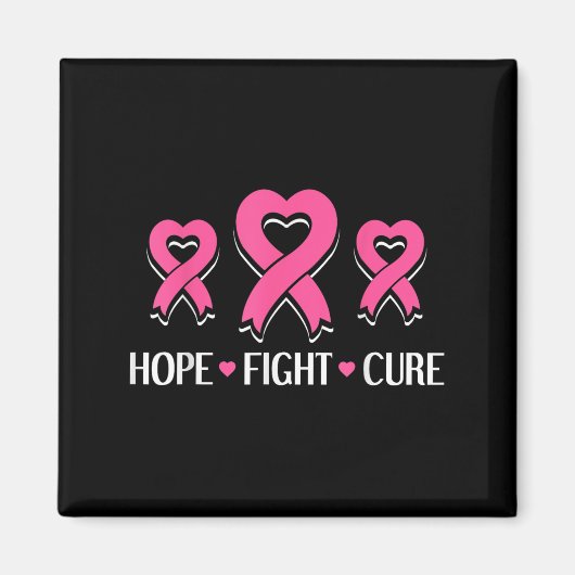 Aimant Hope Fight Cure - Mois de sensibilisation au cance (Devant)