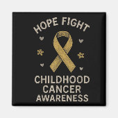 Aimant Hope Fight Shirt Children Cancer Awareness Golden (Devant)
