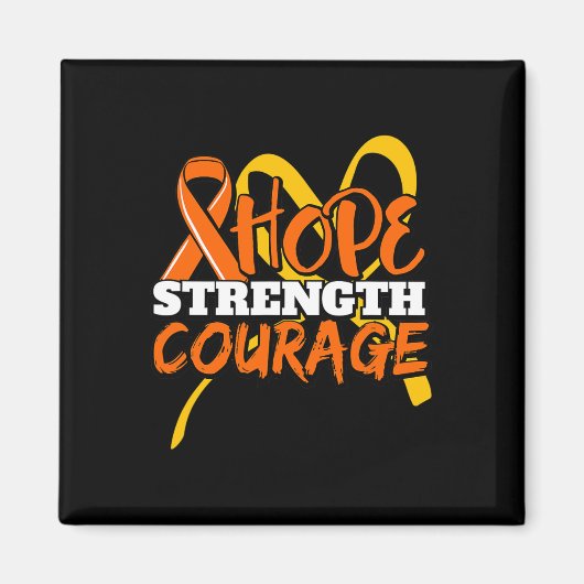 Aimant Hope Force Courage Leucémie Cancer Sensibilisation (Devant)
