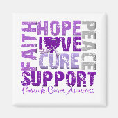 Aimant Hope Love Cure Cancer Pancréatique Sensibilisation (Devant)