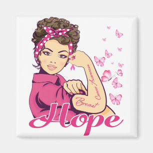 Aimant Hope Rosie Riveter Sensibilisation au cancer du se