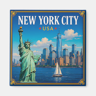 Aimant 🗽 Horizon de New York depuis Manhattan 🗽