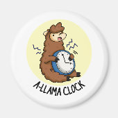 Aimant Horloge A-llama Funny Llama Pun (Devant)