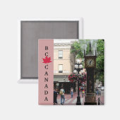 Aimant Horloge à vapeur, Gastown, C.-B. Canada (Recto/Verso)