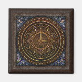 Aimant Horloge baroque victorienne laiton bleu brun (Devant)