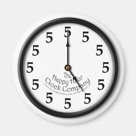 AIMANT HORLOGE CINQ HEURES (Devant)