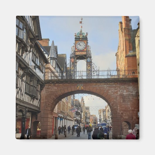 Aimant Horloge des murs de Chester City (Devant)