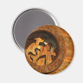 Aimant horloge en bois (Recto/Verso)