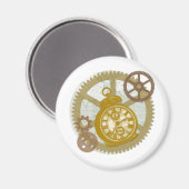 Aimant Horloge et engrenages Steampunk (Recto/Verso)