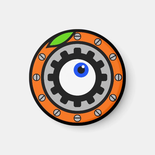 Aimant Horloge orange (Devant)