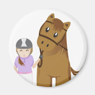 Aimant Horse and girl - Fille et cheval