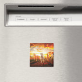 Aimant Horses at sunset throw pillow (In Situ (Lave-vaisselle))