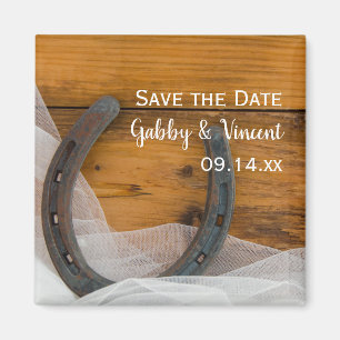 Aimant Horseshoe and Veil Mariage campagnard Enregistrer