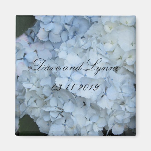 Aimant Hortensias Bleu Clair (Devant)