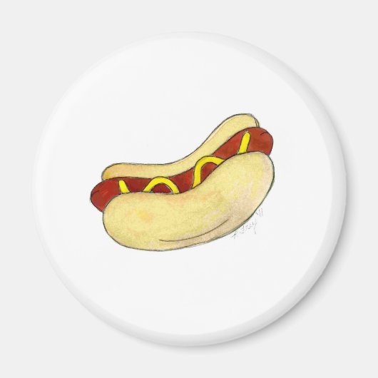 Aimant Hot Dog Frankfurter Hotdog Mustard Bun Restauratio (Devant)