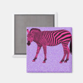 Aimant Hot Pink Zebra on Purple Sparkles (Recto/Verso)