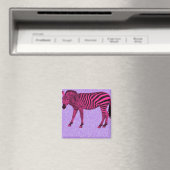Aimant Hot Pink Zebra on Purple Sparkles (In Situ (Lave-vaisselle))