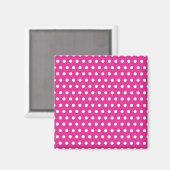 Aimant Hot rose Fuchsia et blanc Pois Motif cadeau (Recto/Verso)