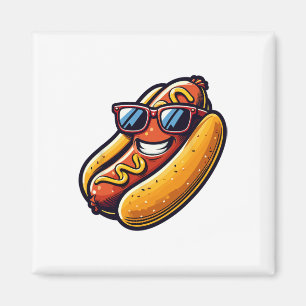 Aimant Hotdog Sungles Restauration rapide Chiens chauds L