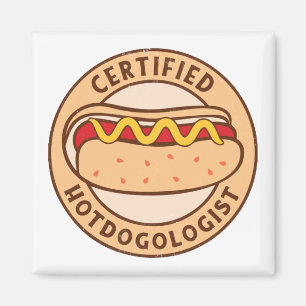 Aimant Hotdogologue certifié Funny Hot Amoureux des chien
