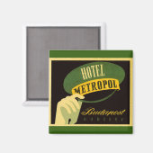 Aimant Hotel Metropol Budapest Hongrie Bellhop Casquette (Recto/Verso)