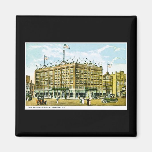 Aimant Hôtel New Vendome, Evansville, Inidana (Devant)