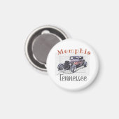 Aimant Hotrod Vintage "Memphis Tennessee" (Recto/Verso)