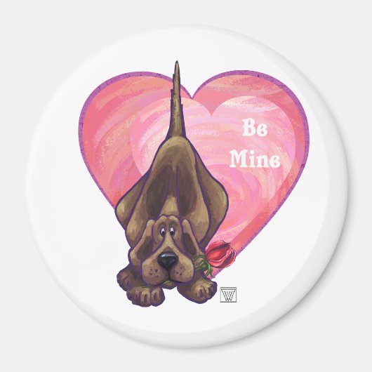 Aimant Hound Dog Valentine's Day (Devant)