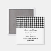 Aimant Houndstooth Enregistrer l'aimant de date, noir (Recto/Verso)