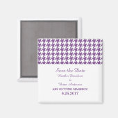 Aimant Houndstooth Enregistrer l'aimant de date, violet (Recto/Verso)