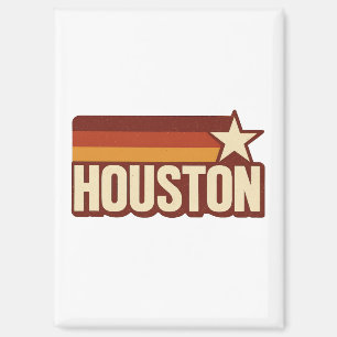 Aimant Houston Texas Retro Vintage Star Design