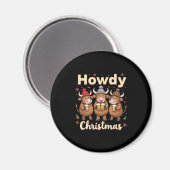 Aimant Howdy Christmas Funny Highland Cow Xmas Cows Lover (Recto/Verso)