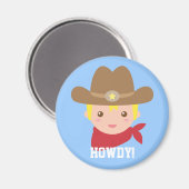Aimant Howdy, mignon cowboy pour petits garçons (Recto/Verso)