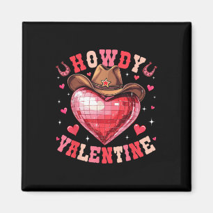 Aimant Howdy Valentine Disco Heart Cowboy Casquette Weste