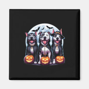 Aimant Howl-o-ween Halloween Pitbull Chien Citrouille Gho