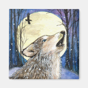 Aimant Howling - Wolf Art