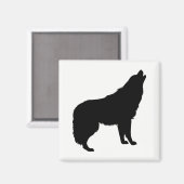 Aimant Howling Wolf Silhouette (Recto/Verso)