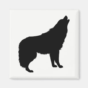 Aimant Howling Wolf Silhouette