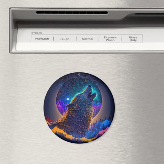 Aimant Howling Wolf Surreal Imaginaire (In Situ (Lave-vaisselle))