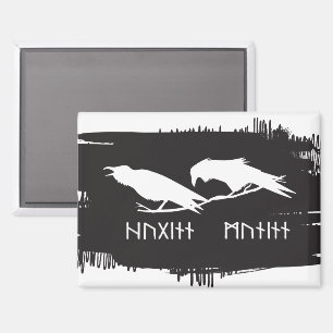 Aimant Huginn et Muninn Corbeaux Vikings Encre Norse