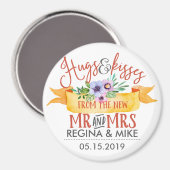 Aimant Hugs and Kisses from The New Mr and Mrs Floral (Recto/Verso)