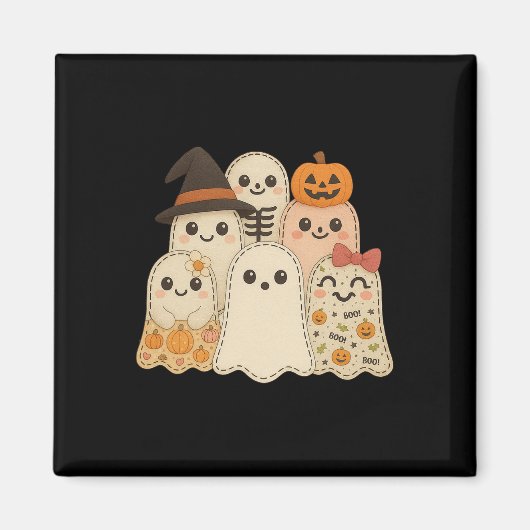 Aimant Hugvyn Halloween Patchwork Quilt Ghost Matching Fa (Devant)