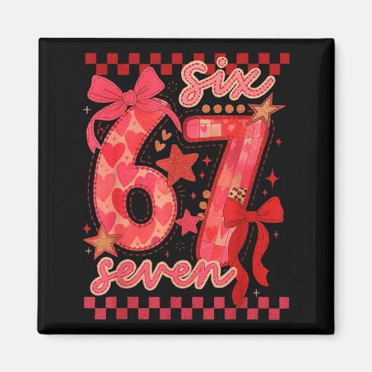 Aimant Hugvyn Six Seven Saint-Valentin 6 7 Mème Carreaux  (Devant)